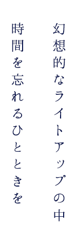 幻想的なライトアップの中時間を忘れるひとときを